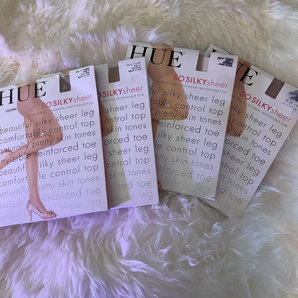 4 pack HUE tights size 3 natural